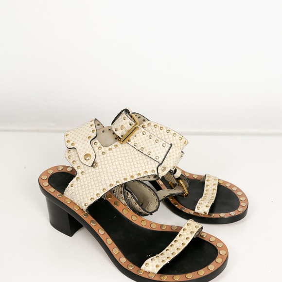 Isabel Marant -Jaeryn studded snake-effect leather - Picture 2 of 8